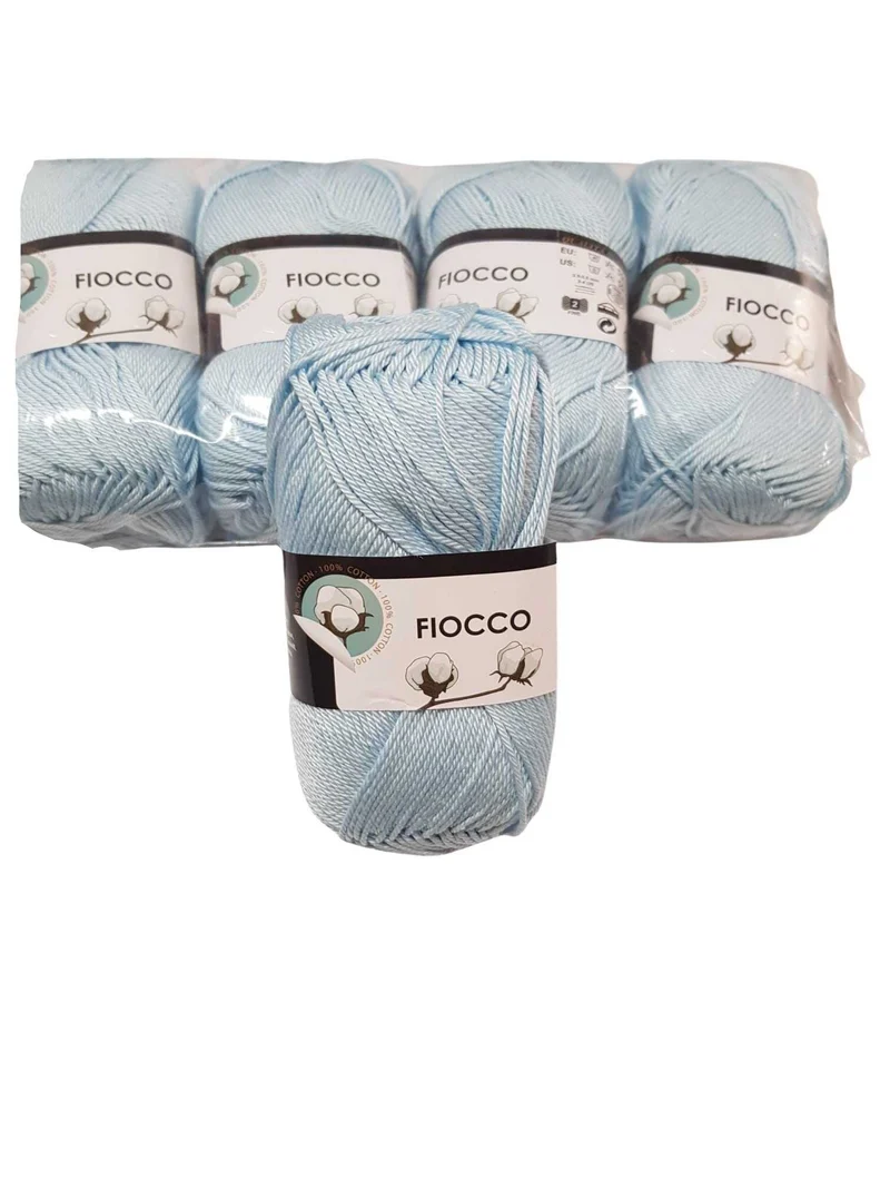 5 gomitoli Filato di Cotone Fiocco Naturale 100% TreSfere in Confezione da 250gr.