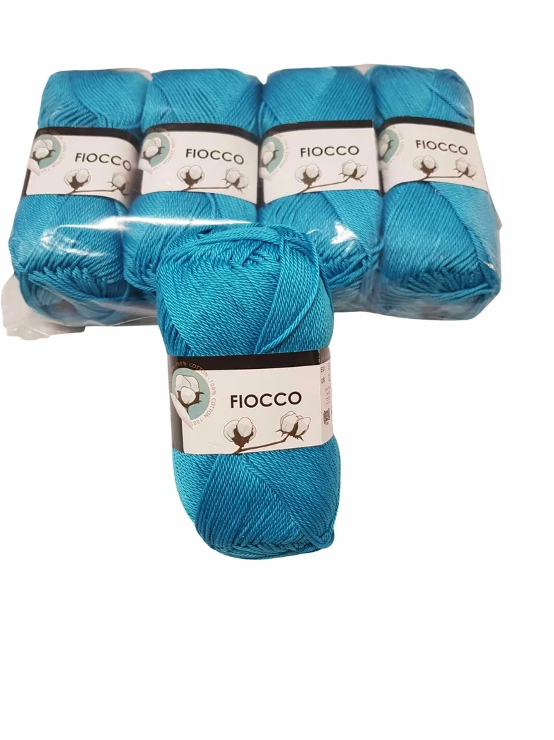 5 gomitoli Filato di Cotone Fiocco Naturale 100% TreSfere in Confezione da 250gr.