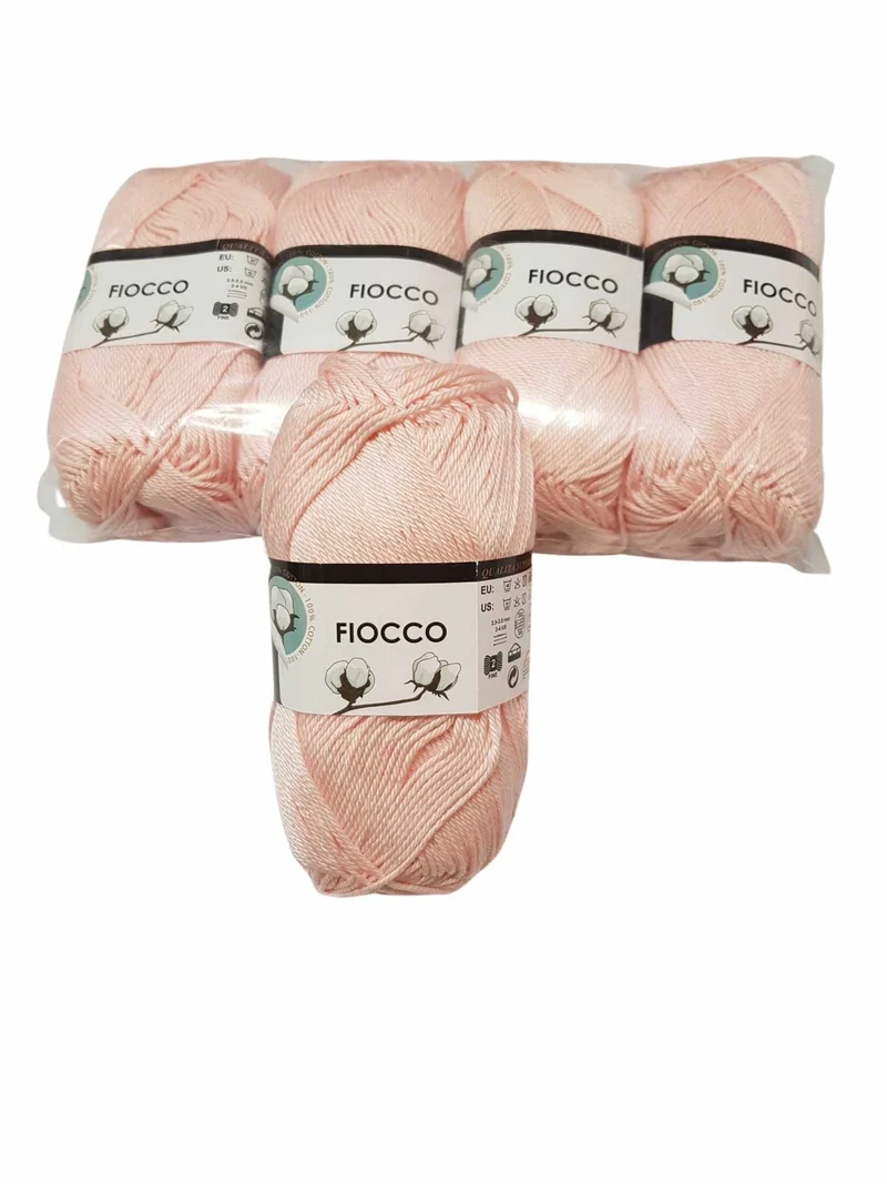 5 gomitoli Filato di Cotone Fiocco Naturale 100% TreSfere in Confezione da 250gr.