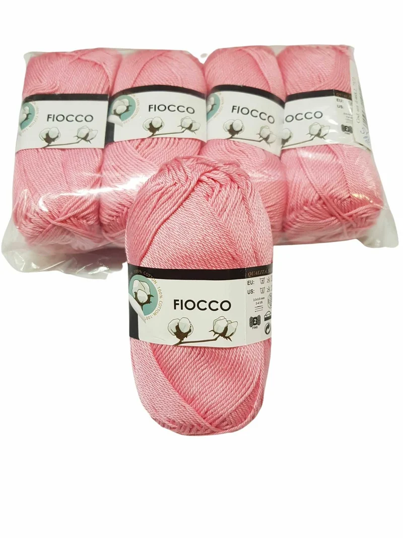 5 gomitoli Filato di Cotone Fiocco Naturale 100% TreSfere in Confezione da 250gr.
