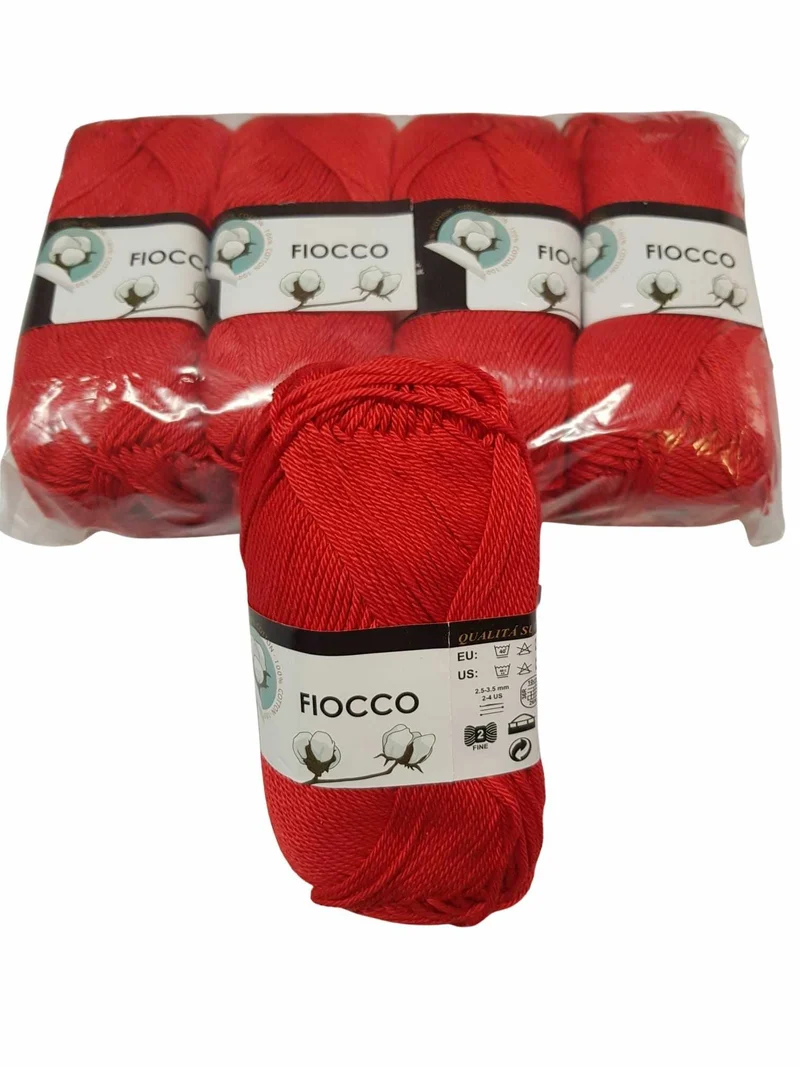 5 gomitoli Filato di Cotone Fiocco Naturale 100% TreSfere in Confezione da 250gr.