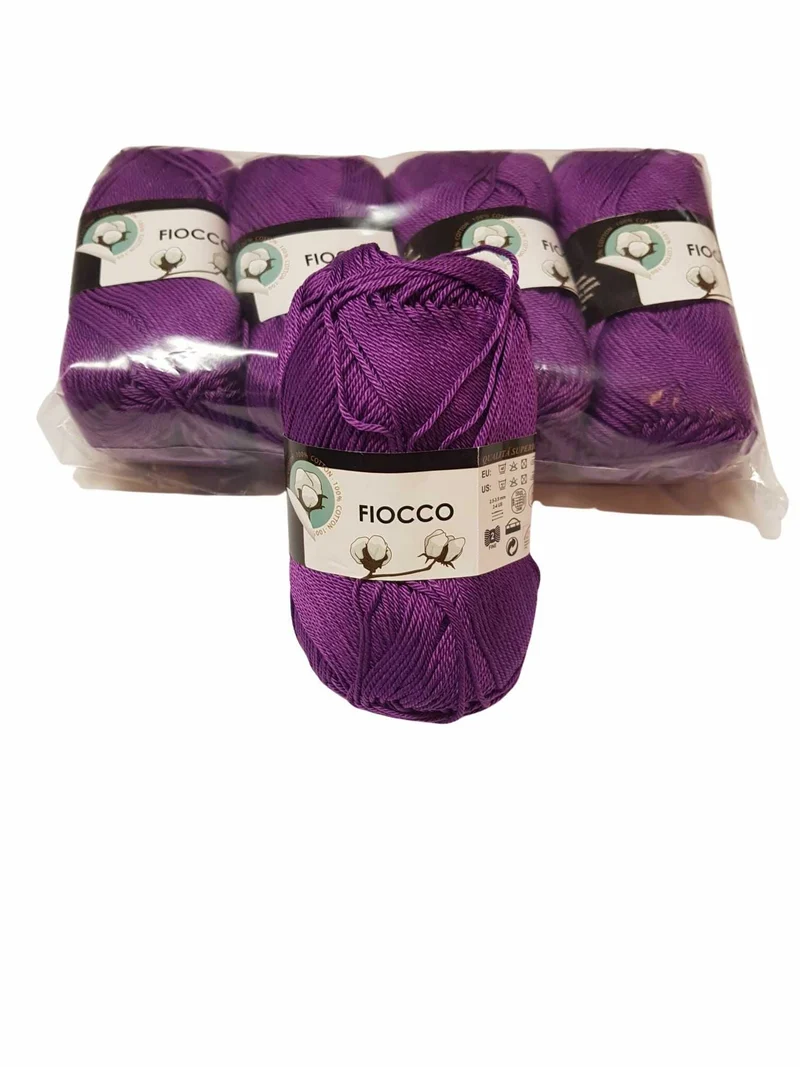 5 gomitoli Filato di Cotone Fiocco Naturale 100% TreSfere in Confezione da 250gr.