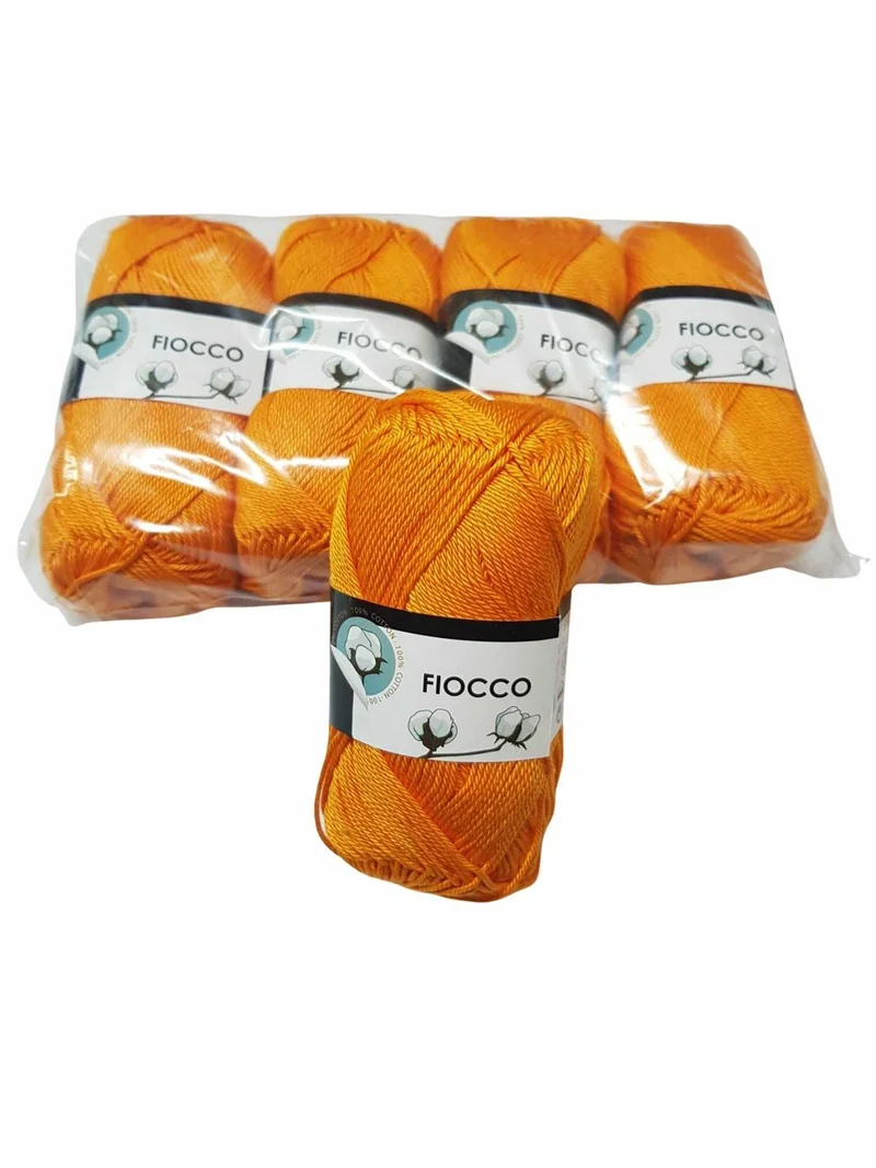 5 gomitoli Filato di Cotone Fiocco Naturale 100% TreSfere in Confezione da 250gr.