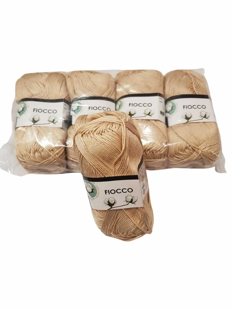 5 gomitoli Filato di Cotone Fiocco Naturale 100% TreSfere in Confezione da 250gr.
