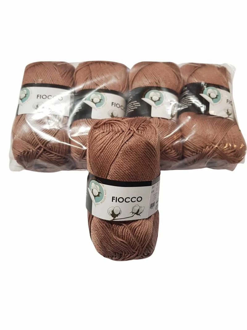 5 gomitoli Filato di Cotone Fiocco Naturale 100% TreSfere in Confezione da 250gr.