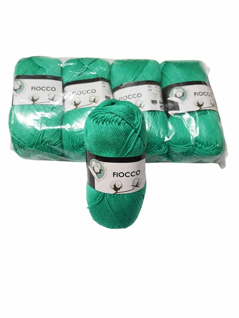 5 gomitoli Filato di Cotone Fiocco Naturale 100% TreSfere in Confezione da 250gr.