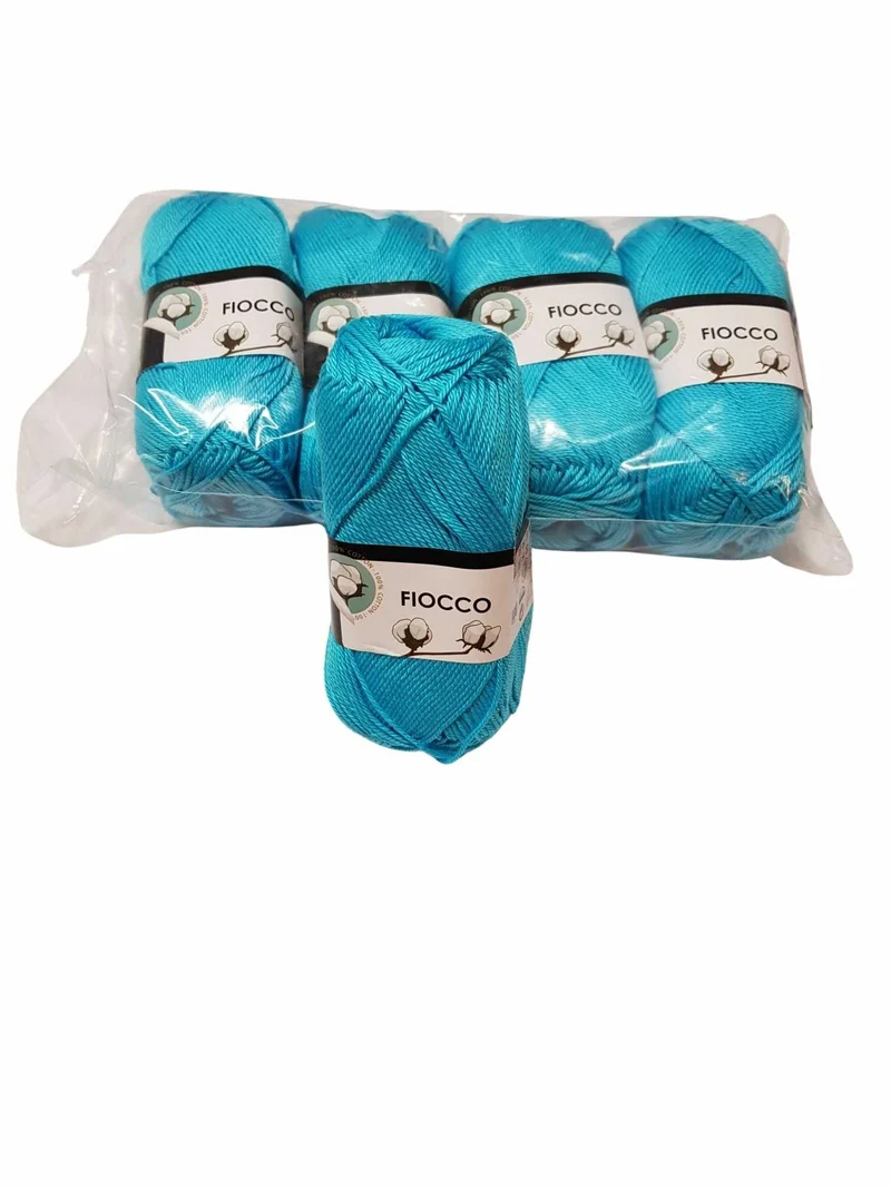 5 gomitoli Filato di Cotone Fiocco Naturale 100% TreSfere in Confezione da 250gr.