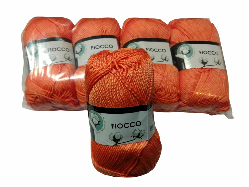 5 gomitoli Filato di Cotone Fiocco Naturale 100% TreSfere in Confezione da 250gr.