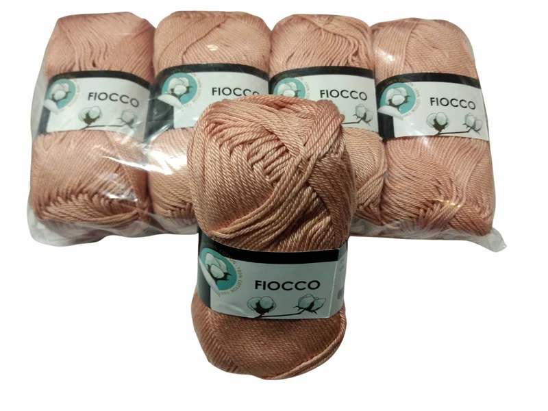 5 gomitoli Filato di Cotone Fiocco Naturale 100% TreSfere in Confezione da 250gr.