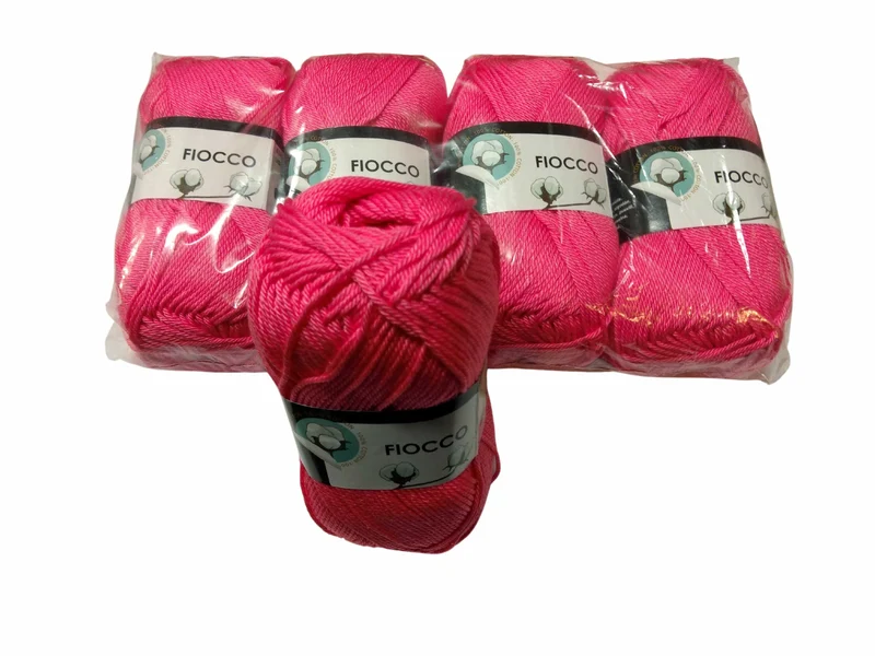 5 gomitoli Filato di Cotone Fiocco Naturale 100% TreSfere in Confezione da 250gr.