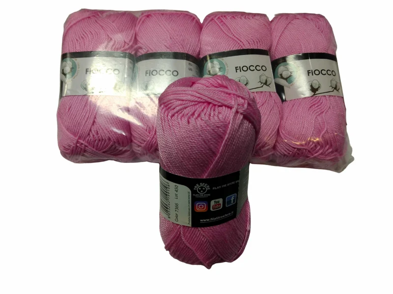 5 gomitoli Filato di Cotone Fiocco Naturale 100% TreSfere in Confezione da 250gr.