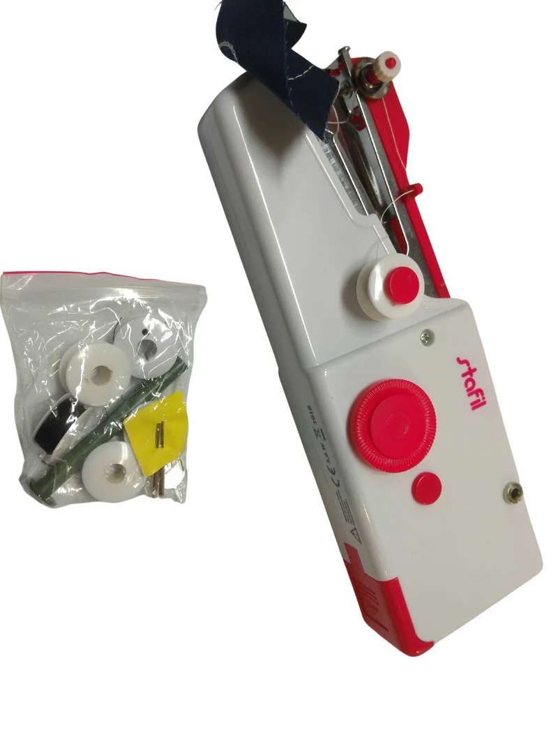 Mini Macchina da Cucire Portatile con Kit Bobine Aghi e Istruzioni