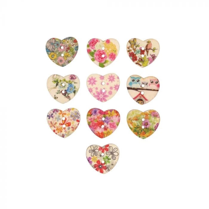 Boutons Coeur Fantaisie DB