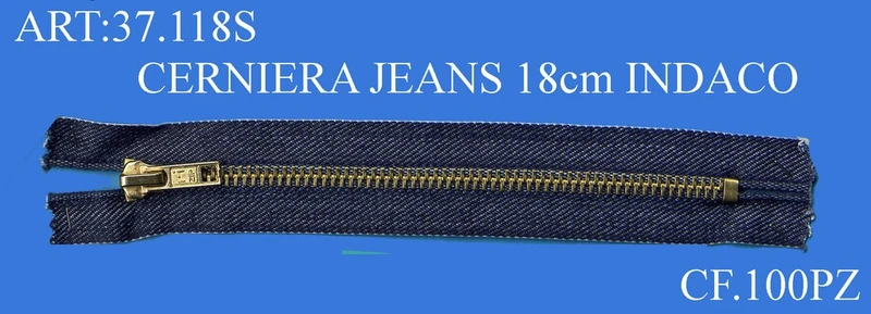 Cerniera jeans 18cm indaco cf.10pz