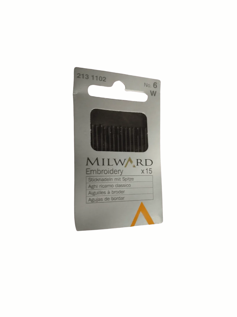 Aghi da Cucito Ricamo Classico Cruna Lunga Milward Acciaio Cartina Intera 6 Misure