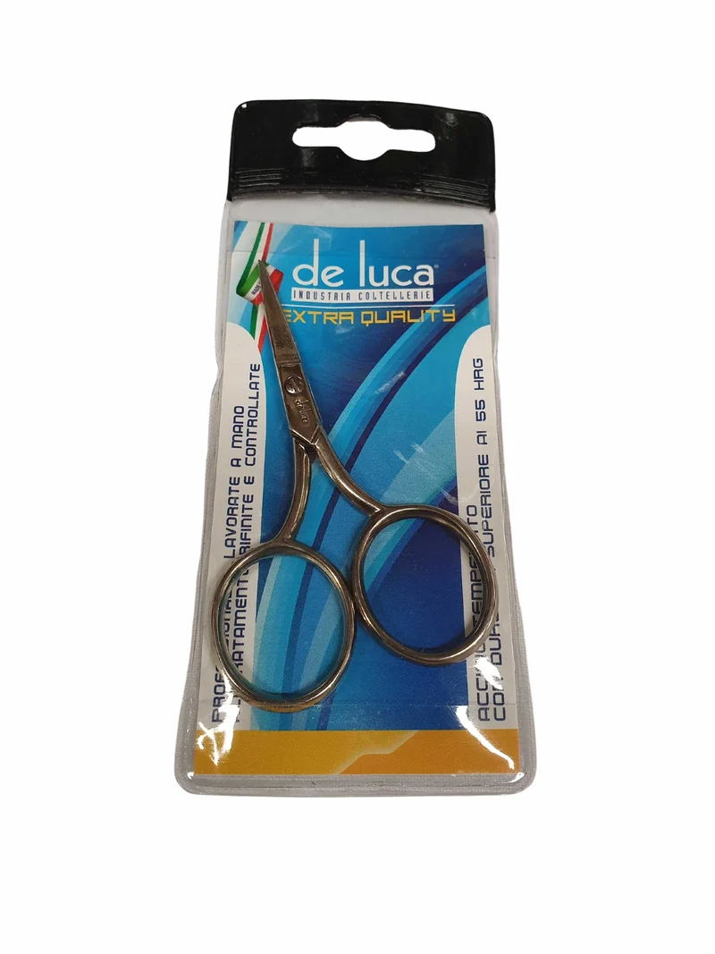 Forbici da ricamo De Luca lunghezza 3,5" anello grande acciaio temperato