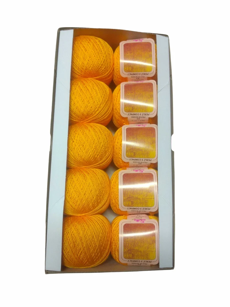 10 Gomitoli Filato di Cotone Egiziano Iran per Uncinetto n°5 in Confezione da 500gr 17 Colori