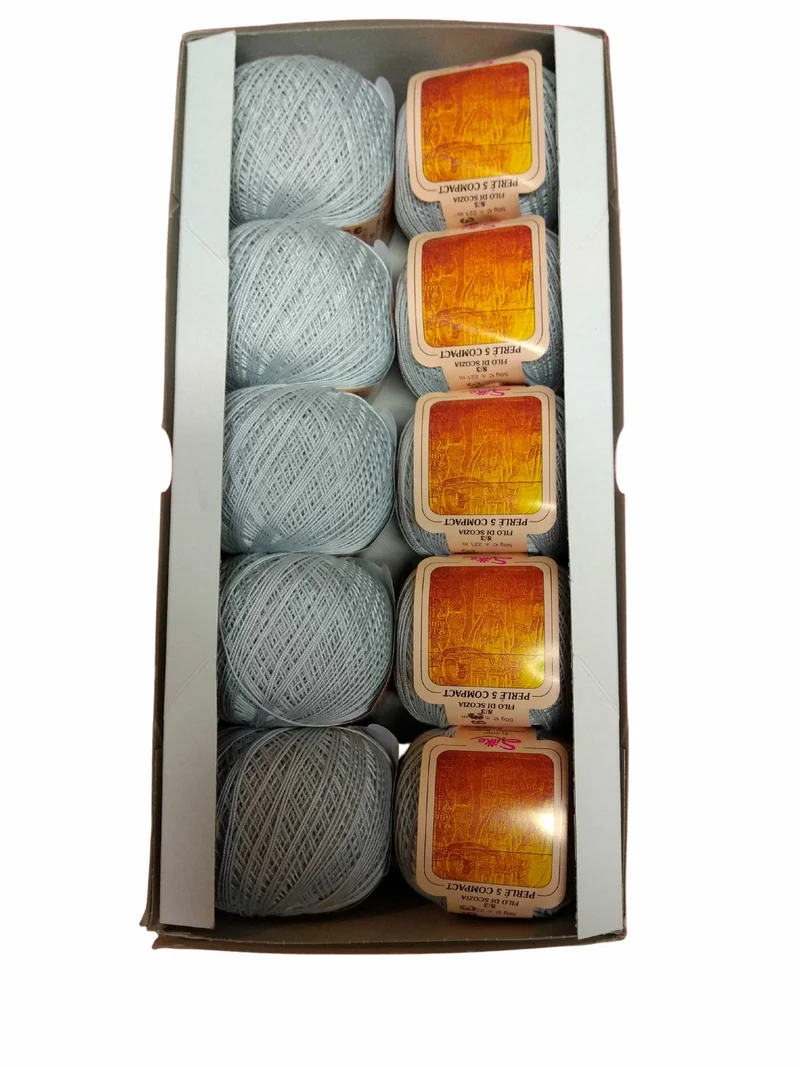 10 Gomitoli Filato di Cotone Egiziano Iran per Uncinetto n°5 in Confezione da 500gr 17 Colori
