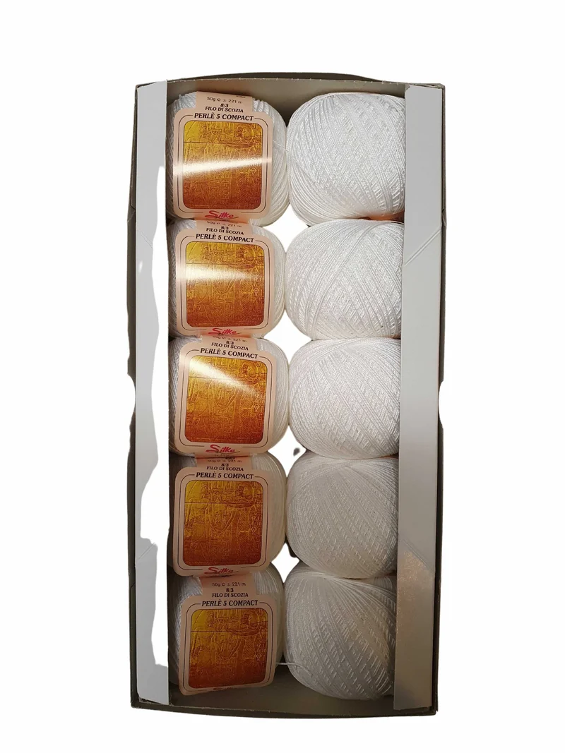 Scatola di Filato di Cotone Egiziano Iran per Uncinetto n°8 in Confezione da 500gr 12 Colori