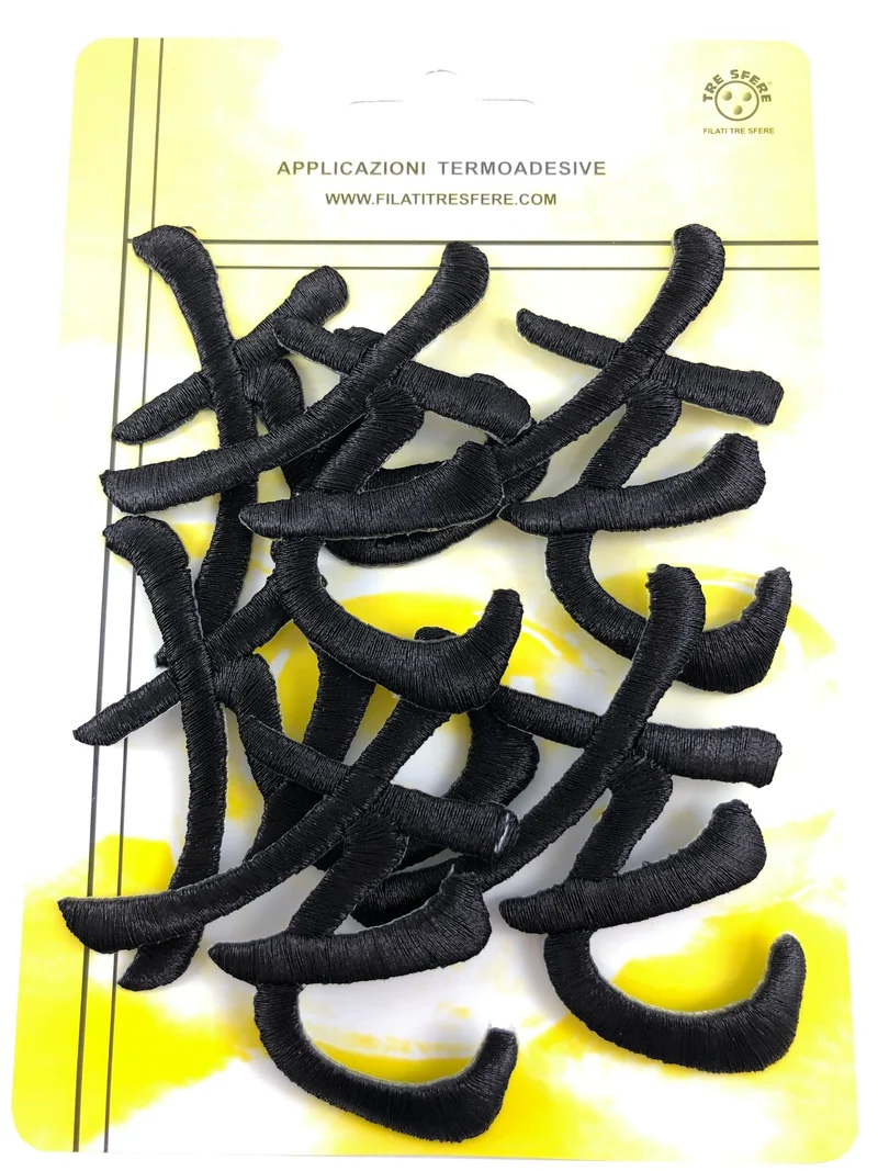 Applicazioni termoadesive lettere orientali