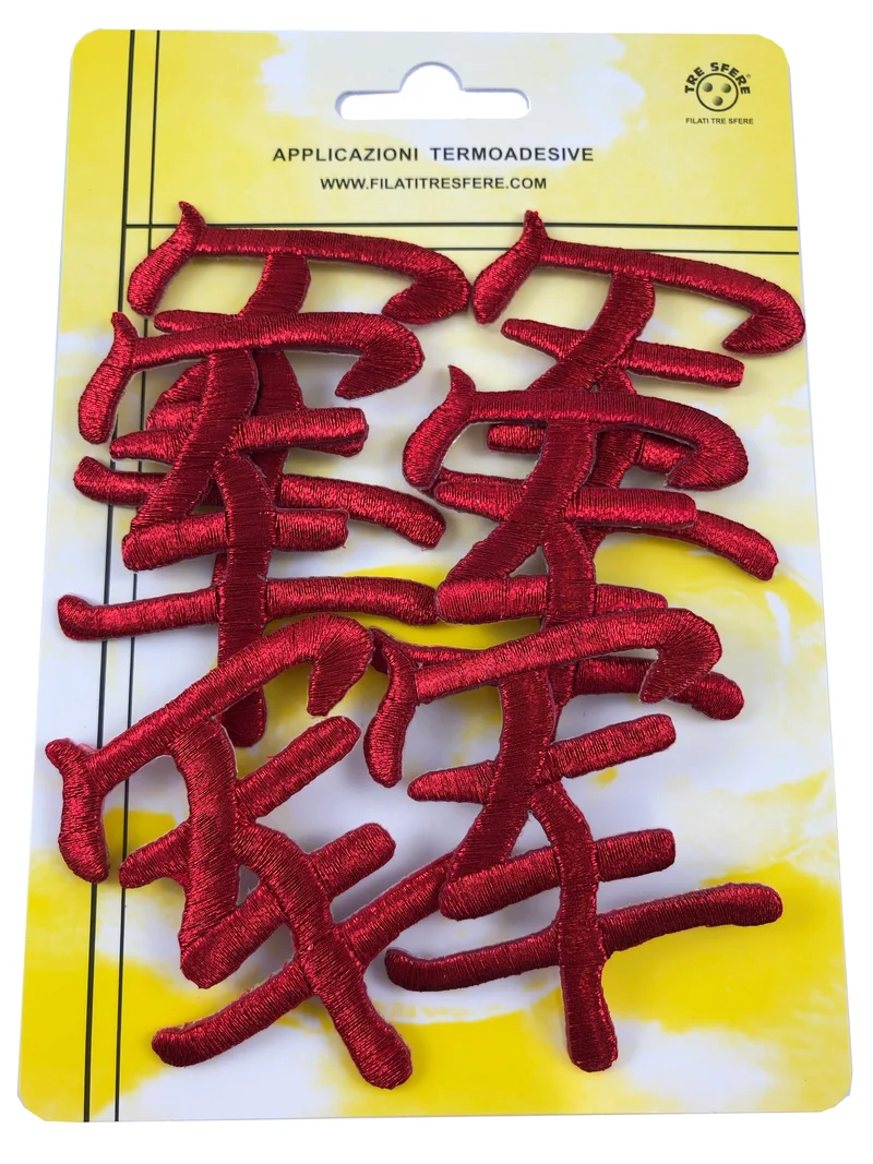 Applicazioni termoadesive lettere orientali