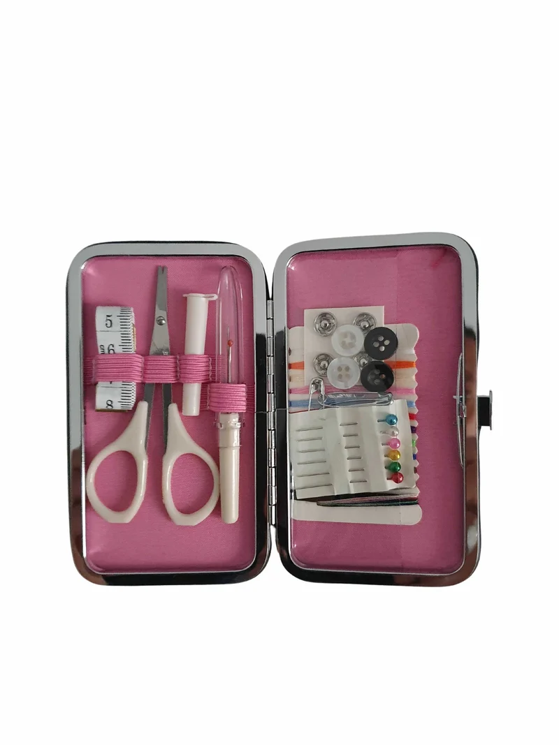 Kit Cucito Viaggio Portatile Necessaire Pochette Aghi Fili Forbicine