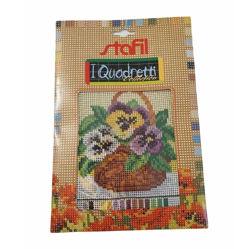 Stafil il kit Ricamo Mezzo Punto Consente di Realizzare un Quadro da Ricamare anche a Punto Croce, Stampa, Ago, Filati in Cotone Lanato e Istruzioni