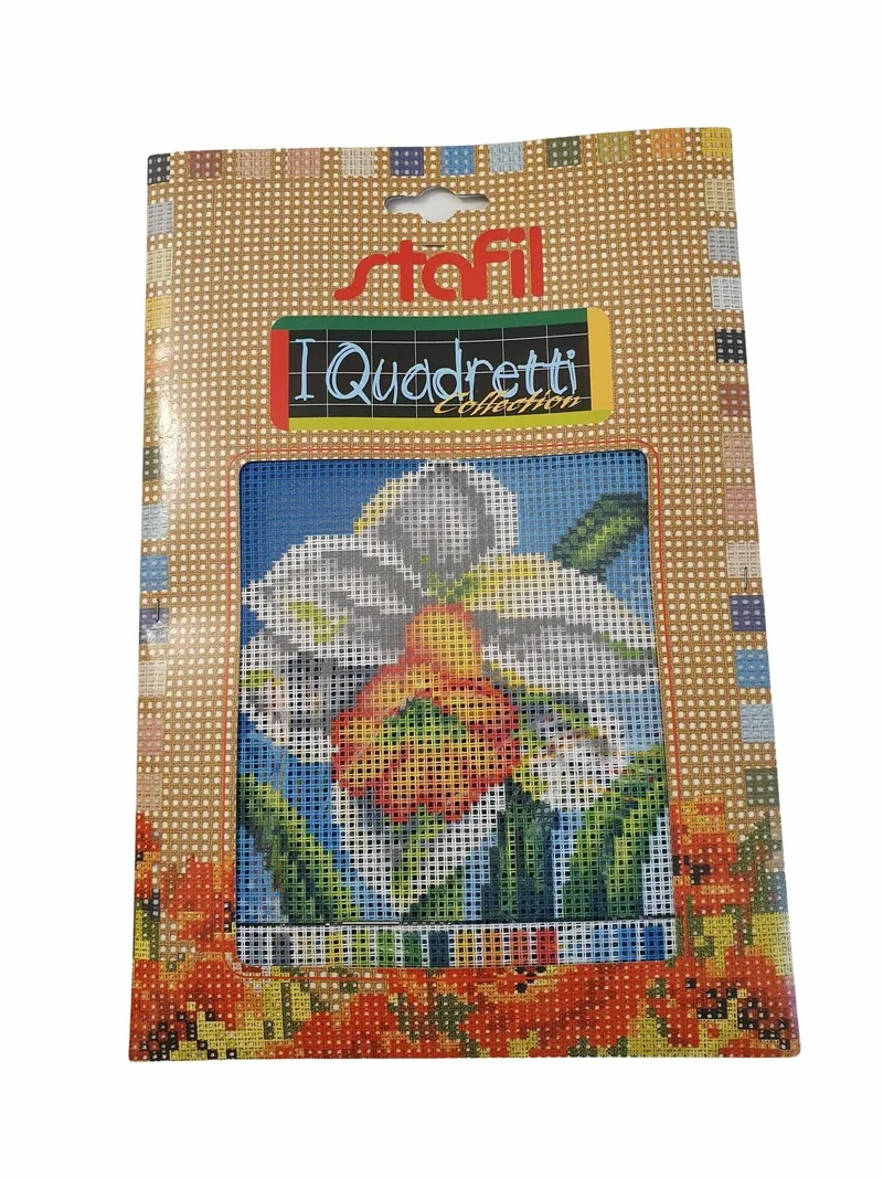 Stafil il kit Ricamo Mezzo Punto Consente di Realizzare un Quadro da Ricamare anche a Punto Croce, Stampa, Ago, Filati in Cotone Lanato e Istruzioni