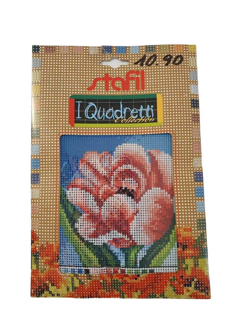 Stafil il kit Ricamo Mezzo Punto Consente di Realizzare un Quadro da Ricamare anche a Punto Croce, Stampa, Ago, Filati in Cotone Lanato e Istruzioni