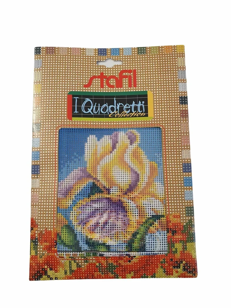 Stafil il kit Ricamo Mezzo Punto Consente di Realizzare un Quadro da Ricamare anche a Punto Croce, Stampa, Ago, Filati in Cotone Lanato e Istruzioni