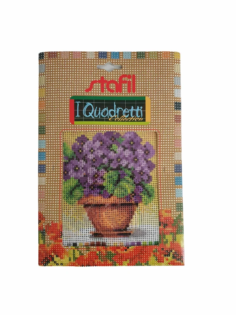 Stafil il kit Ricamo Mezzo Punto Consente di Realizzare un Quadro da Ricamare anche a Punto Croce, Stampa, Ago, Filati in Cotone Lanato e Istruzioni