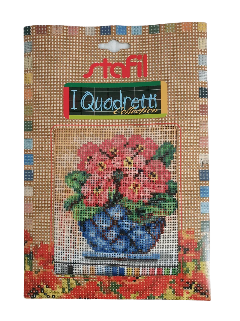Stafil il kit Ricamo Mezzo Punto Consente di Realizzare un Quadro da Ricamare anche a Punto Croce, Stampa, Ago, Filati in Cotone Lanato e Istruzioni