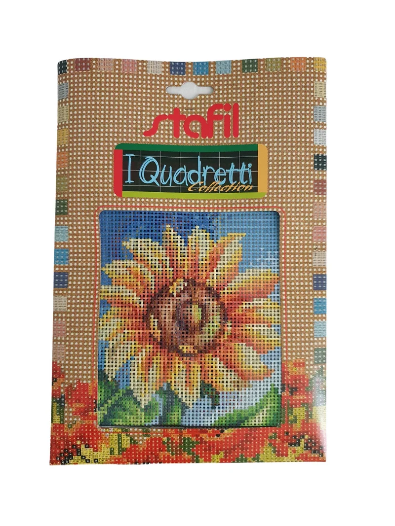 Stafil il kit Ricamo Mezzo Punto Consente di Realizzare un Quadro da Ricamare anche a Punto Croce, Stampa, Ago, Filati in Cotone Lanato e Istruzioni