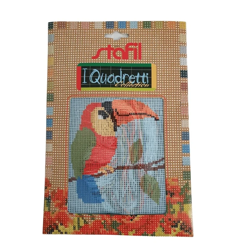 Stafil il kit Ricamo Mezzo Punto Consente di Realizzare un Quadro da Ricamare anche a Punto Croce, Stampa, Ago, Filati in Cotone Lanato e Istruzioni