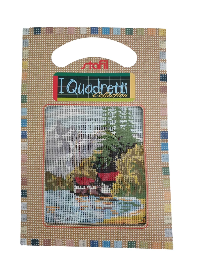 Stafil il kit Ricamo Mezzo Punto Consente di Realizzare un Quadro da Ricamare anche a Punto Croce, Stampa, Ago, Filati in Cotone Lanato e Istruzioni