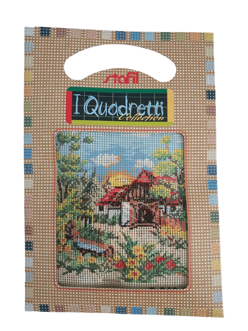 Stafil il kit Ricamo Mezzo Punto Consente di Realizzare un Quadro da Ricamare anche a Punto Croce, Stampa, Ago, Filati in Cotone Lanato e Istruzioni