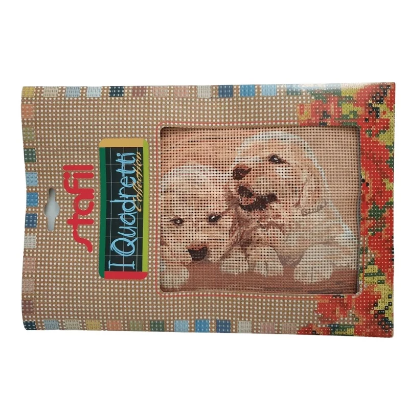 Stafil il kit Ricamo Mezzo Punto Consente di Realizzare un Quadro da Ricamare anche a Punto Croce, Stampa, Ago, Filati in Cotone Lanato e Istruzioni