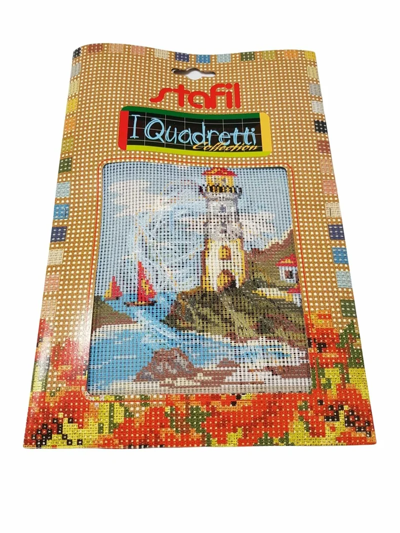 Stafil il kit Ricamo Mezzo Punto Consente di Realizzare un Quadro da Ricamare anche a Punto Croce, Stampa, Ago, Filati in Cotone Lanato e Istruzioni