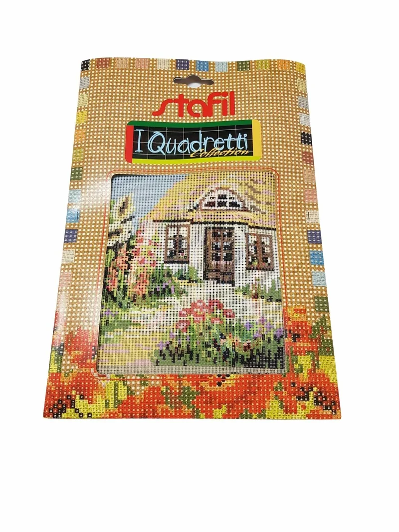 Stafil il kit Ricamo Mezzo Punto Consente di Realizzare un Quadro da Ricamare anche a Punto Croce, Stampa, Ago, Filati in Cotone Lanato e Istruzioni