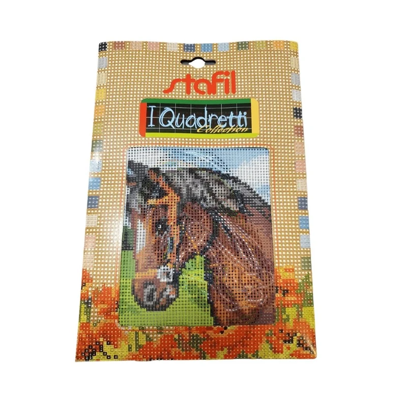 Stafil il kit Ricamo Mezzo Punto Consente di Realizzare un Quadro da Ricamare anche a Punto Croce, Stampa, Ago, Filati in Cotone Lanato e Istruzioni