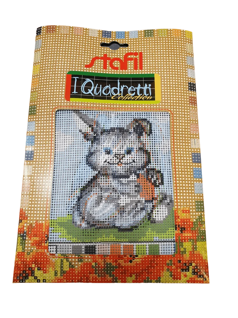 Stafil il kit Ricamo Mezzo Punto Consente di Realizzare un Quadro da Ricamare anche a Punto Croce, Stampa, Ago, Filati in Cotone Lanato e Istruzioni