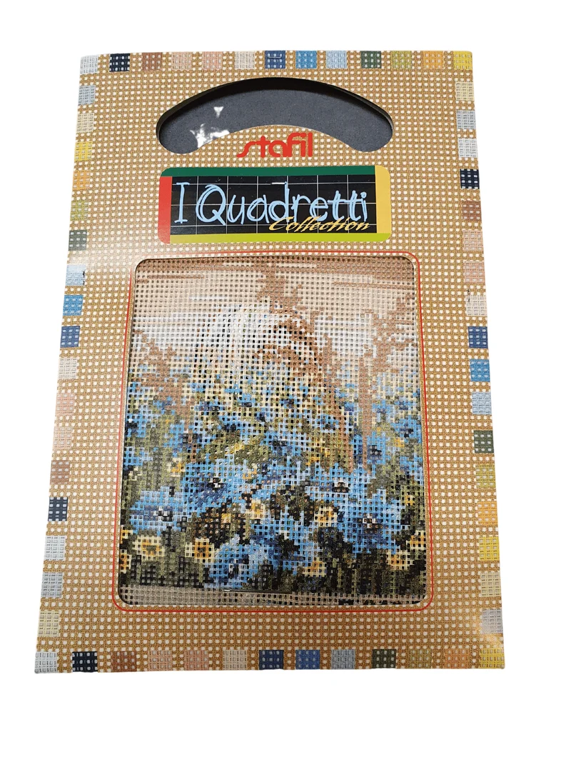 Stafil il kit Ricamo Mezzo Punto Consente di Realizzare un Quadro da Ricamare anche a Punto Croce, Stampa, Ago, Filati in Cotone Lanato e Istruzioni