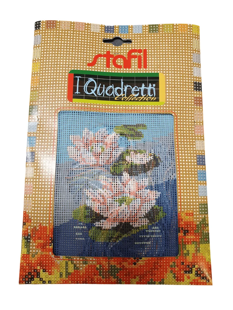 Stafil il kit Ricamo Mezzo Punto Consente di Realizzare un Quadro da Ricamare anche a Punto Croce, Stampa, Ago, Filati in Cotone Lanato e Istruzioni
