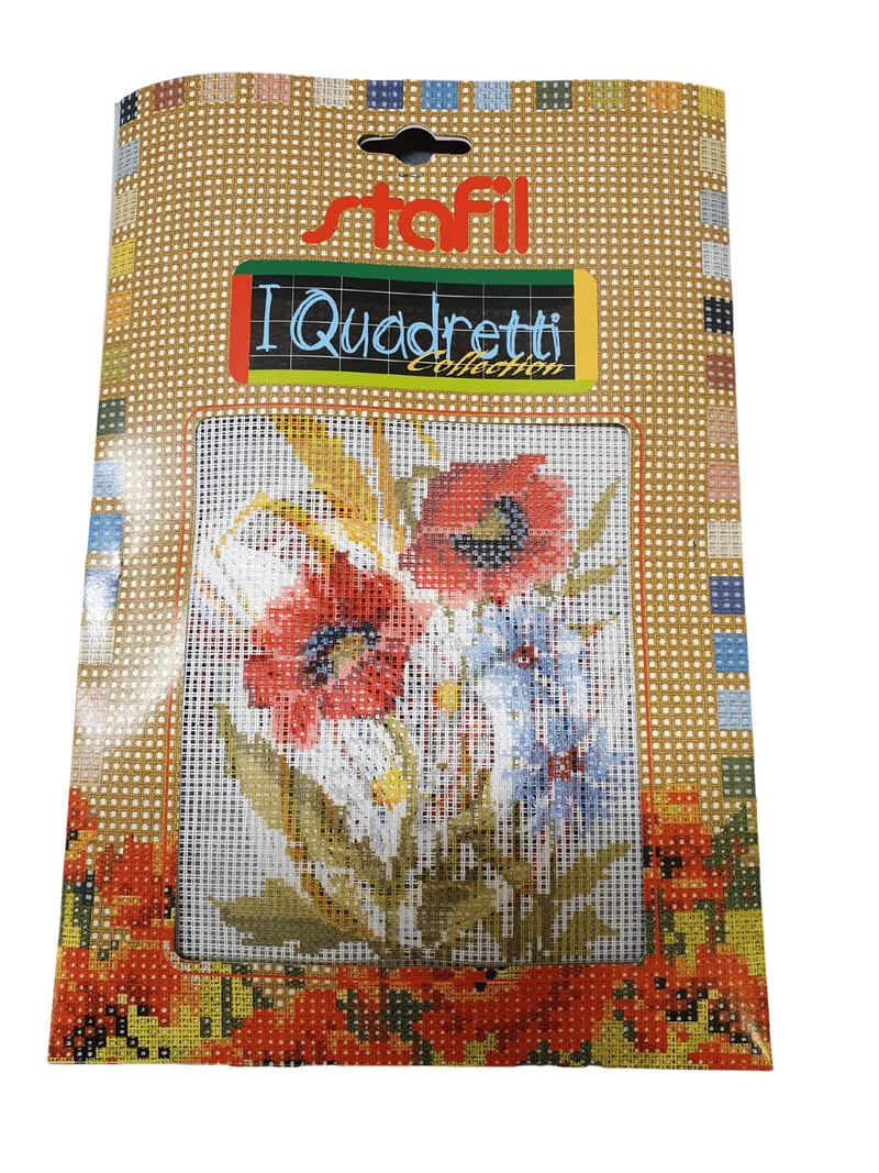 Stafil il kit Ricamo Mezzo Punto Consente di Realizzare un Quadro da Ricamare anche a Punto Croce, Stampa, Ago, Filati in Cotone Lanato e Istruzioni
