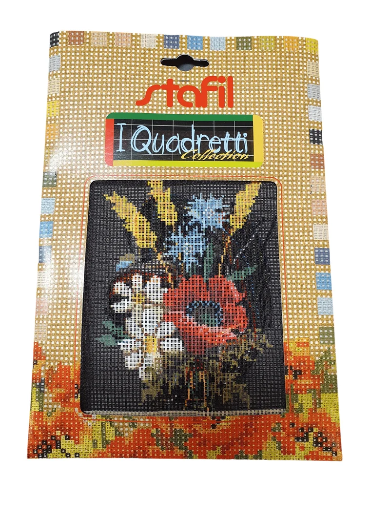 Stafil il kit Ricamo Mezzo Punto Consente di Realizzare un Quadro da Ricamare anche a Punto Croce, Stampa, Ago, Filati in Cotone Lanato e Istruzioni