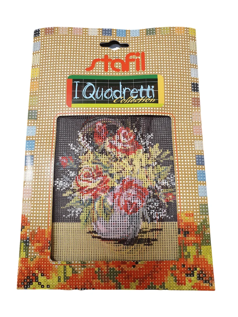 Stafil il kit Ricamo Mezzo Punto Consente di Realizzare un Quadro da Ricamare anche a Punto Croce, Stampa, Ago, Filati in Cotone Lanato e Istruzioni