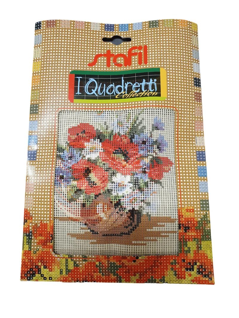 Stafil il kit Ricamo Mezzo Punto Consente di Realizzare un Quadro da Ricamare anche a Punto Croce, Stampa, Ago, Filati in Cotone Lanato e Istruzioni