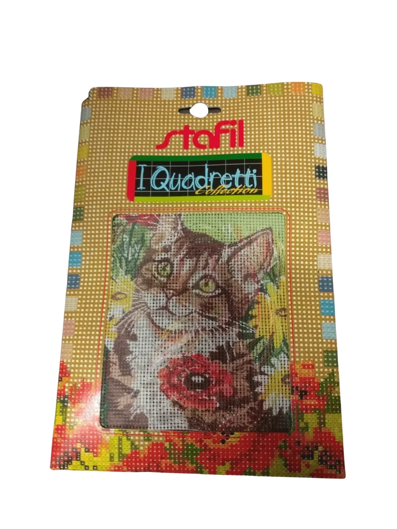 Stafil il kit Ricamo Mezzo Punto Consente di Realizzare un Quadro da Ricamare anche a Punto Croce, Stampa, Ago, Filati in Cotone Lanato e Istruzioni