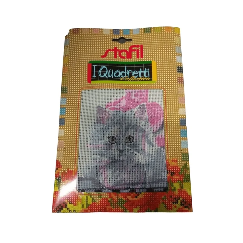 Stafil il kit Ricamo Mezzo Punto Consente di Realizzare un Quadro da Ricamare anche a Punto Croce, Stampa, Ago, Filati in Cotone Lanato e Istruzioni