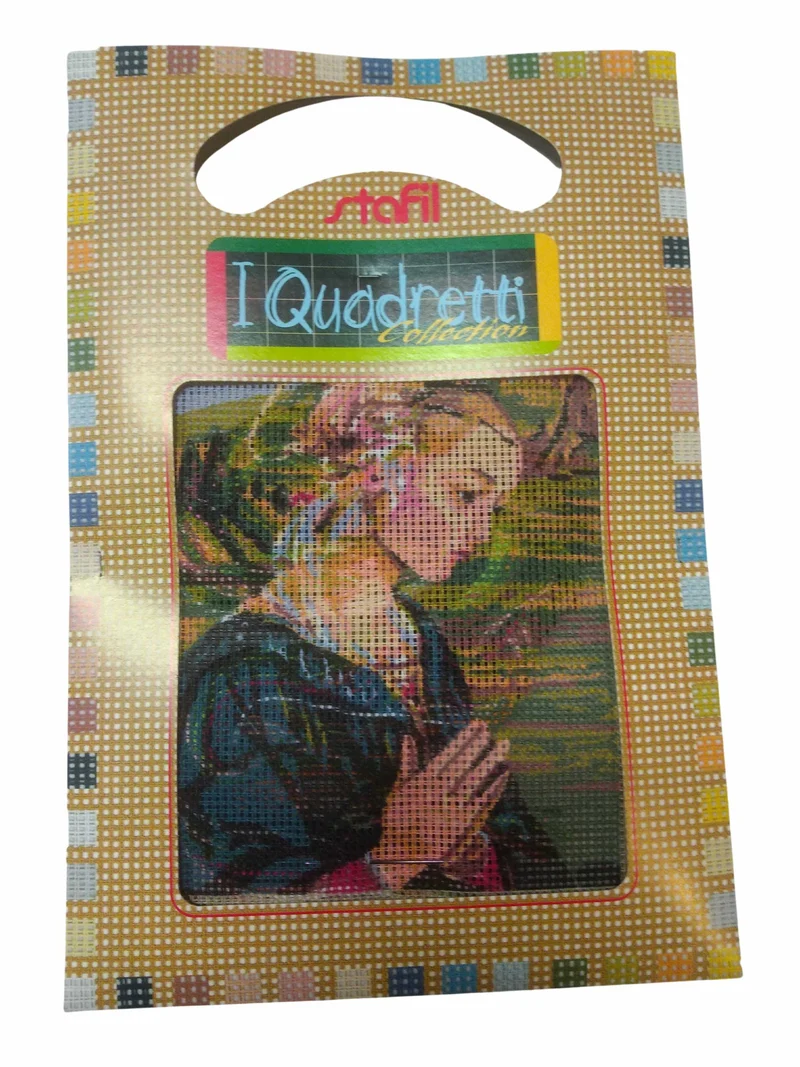 Stafil il kit Ricamo Mezzo Punto Consente di Realizzare un Quadro da Ricamare anche a Punto Croce, Stampa, Ago, Filati in Cotone Lanato e Istruzioni